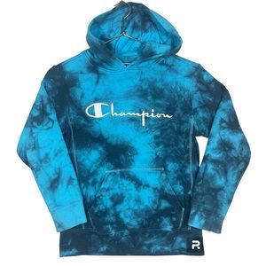 Champions Boys Size Tie-Dye hoodie in teal